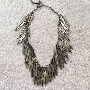 NEW gold leaf statement necklace